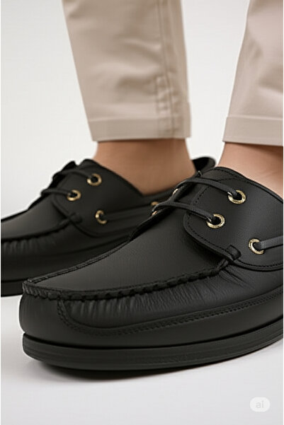 Liarca Tamamı Hakiki Deri Garantili Rahat Günlük Mokasen Tekne Stili Rahat Erkek Ortopedik Taban Ayakkabı