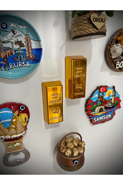 FSHOME FS GRUP | Külçe Altın 200 g Buzdolabı Magneti, Gold Magnet 1 Adet