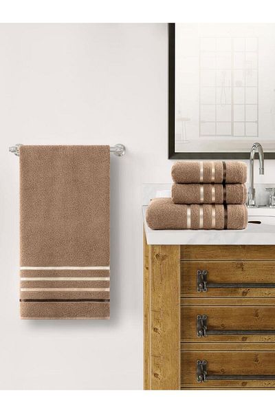 Karna Home Σετ μπαλέτου 4 βαμβακερών πετσετών Ευρεία επιλογή χρωμάτων 70x140
