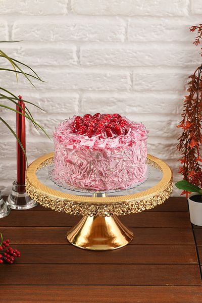 HELVACIOĞLU AKSESUAR Standing Glass Cake Stand - Cake Stand & Cake, Cookie Stand Dowry Holder 30 cm