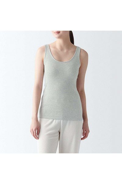 Muji قميص داخلي مضلع من القطن