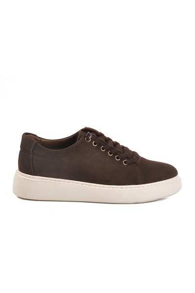 Aspor Brown Nubuck Genuine Leather Men's Casual Shoes