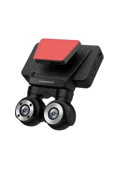 Powerology 4K Car Dash Camera, Dual Lens, Black
