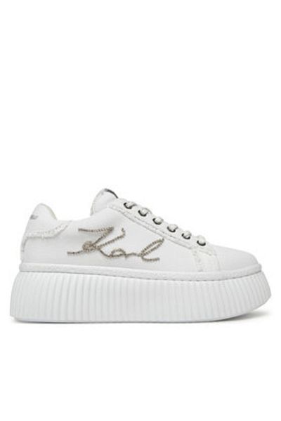 Karl Lagerfeld Women's Sneakers white KARL LAGERFELD-KL42372S D1S WHITE DENIM W/SILVER