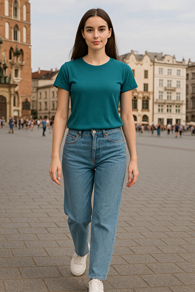 Birol Triko Καλοκαιρινό μπλουζάκι Petrol Blue