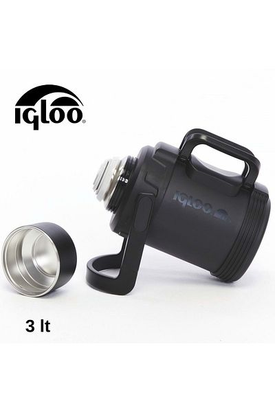 IGLOO Big Barrel 3 Liter Thermos 3 Liter Flask Black