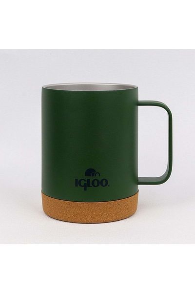 IGLOO Cork Mug 350ml Thermos Mug Cup Flask Khaki