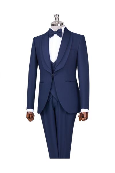 TerziAdemAltun İtalyan stil slim fit şal yaka ceket yelek pantolon damatlık s...