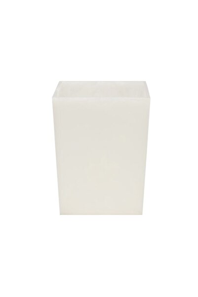 OMG Lal Çöp Kovası, Açık, Kare, 20 x h26.5 cm - Beyaz