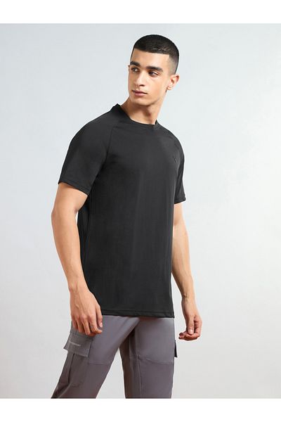 Technosport By Styli Solid Raglan Sleeves Round Neck T-Shirt
