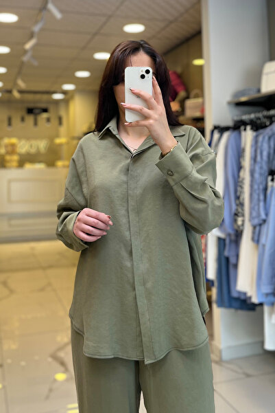 Vosse On Fashıon Haki Gömlekli Lastikli Takım