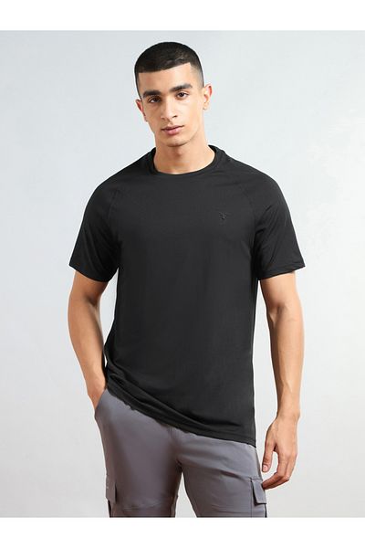 Technosport By Styli Solid Raglan Sleeves Round Neck T-Shirt