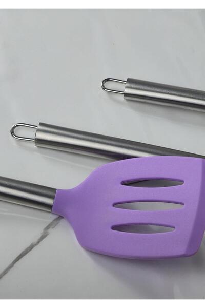 HomeTarz Silicone Serving Set - Ladle Colander Set with Stand - 5 Pieces