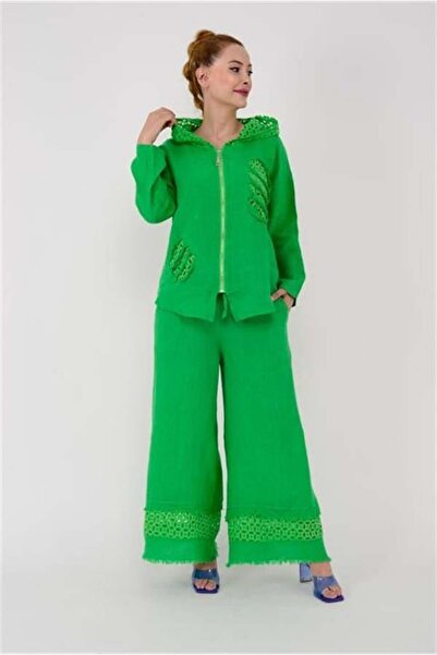 EREN STYLE SET ITALIAN BOHEM K cu glugă JACQUARD PANTALONI CU BĂRĂ