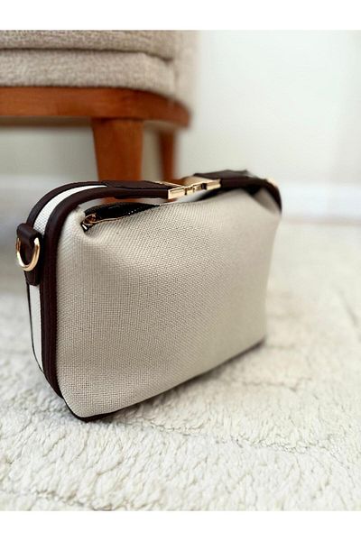 Z&M COLLECTION BAG SHOPPİNG Women's Baguette Bag with Lock Detail and Zipper Closure, Suitable for Hand and Shoulder Use
