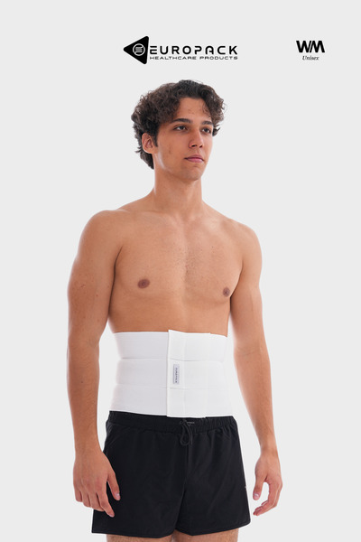 EUROPACK Lp-375 3 Panel Abdominal Binder Corset – Postoperative Abdominal Corset – 22 cm