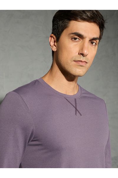 Technosport By Styli Solid Round Neck Long Sleeve T-Shirt
