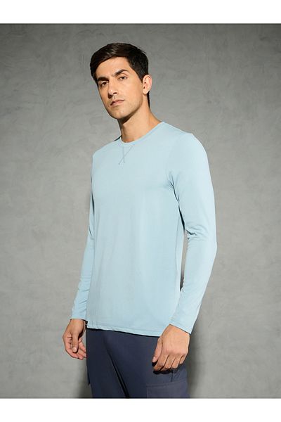 Technosport By Styli Solid Round Neck Long Sleeve T-Shirt