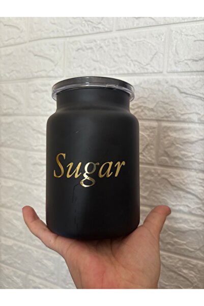 SEVEN7 Siyah Şekerlik kavanoz 800ml