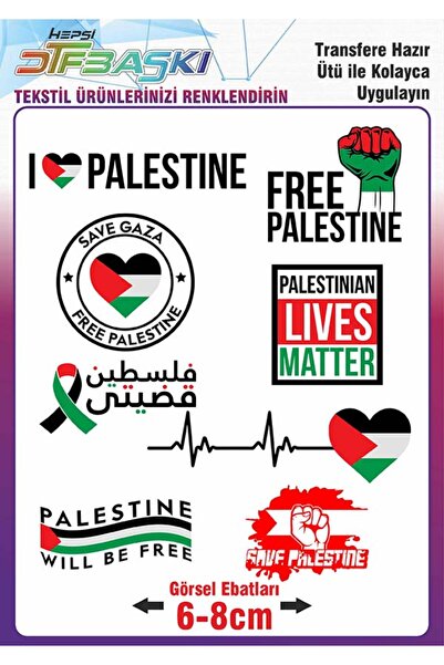 F17 Ajans Ütü ile Kumaşa Yapışan Dtf Free Palestine Pray Özgür Filistin Baskı