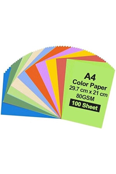 MARKQ ١٠٠ ورقة A4 ملونة - ٨٠ جم/م٢، ١٠ ألوان متنوعة للأعمال اليدوية والأوريجا...