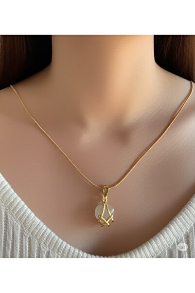 FAMEMUS ACCESSORY قلادة من الفولاذ باللون الذهبي مقاس 45 سم بتصميم أنيق – مزي...