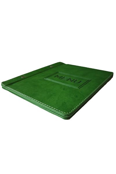 ankara menü A5 23X15 cm Green Thermo Leather Menu Container – Transparent Acetate, Handcrafted Production