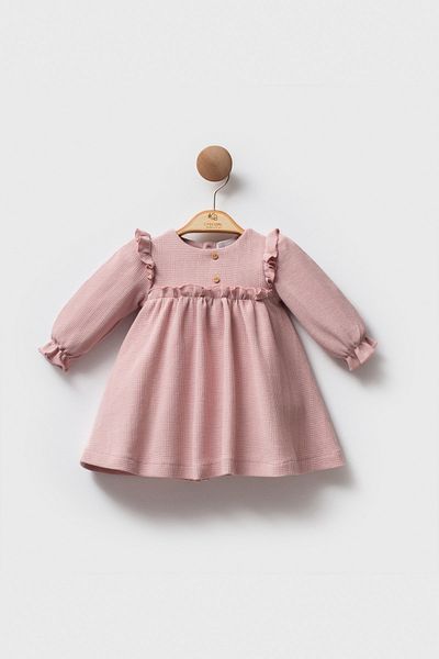Cassiope Baby Girl Dress with Ruffled Collar and Long Sleeves