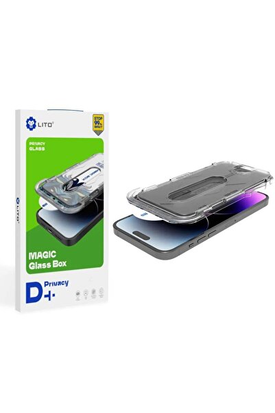 Lito Φιλμ για iPhone 15 Γυαλί, Μέγιστης Διαύγειας, Λιθογραφία, Magic Glass Box D+ Tools, Μαύρο / Απόρρητο