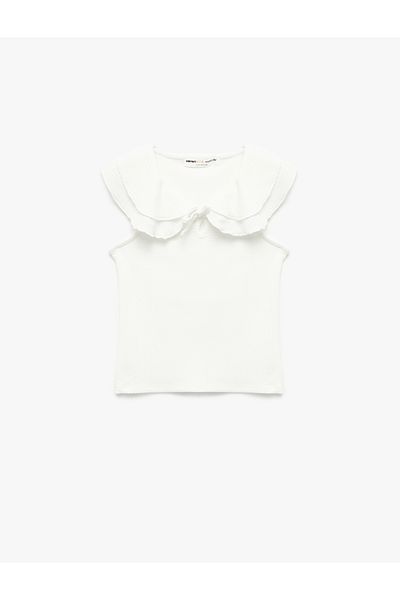 Koton Ruffle Detailed Sleeveless Baby Collar Blouse
