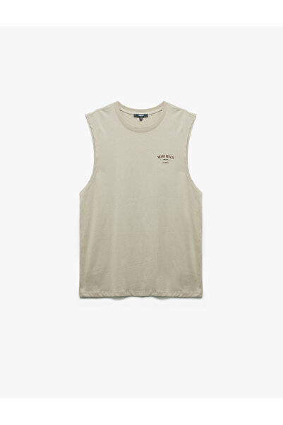 Koton Crew Neck Sleeveless Cotton Back Printed Undershirt