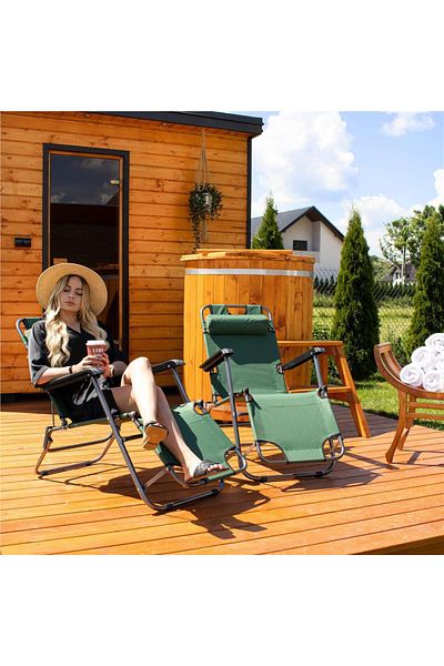 SERSIMO Folding chaise longue GC5, Relax Zero Gravity, 80x60x153cm, Green