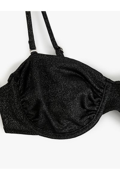Koton Glittery Shiny Underwire Strapless Bikini Top