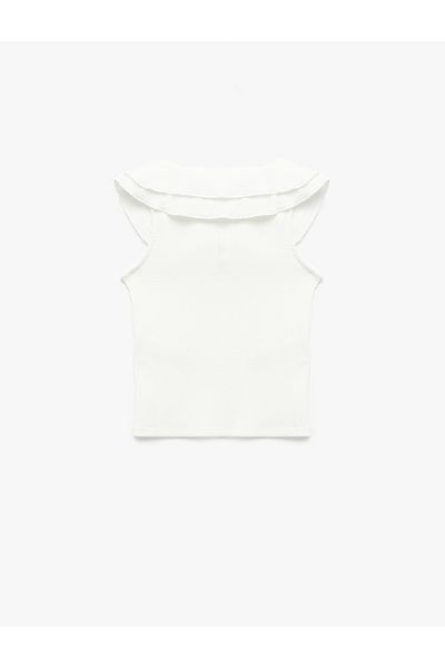 Koton Ruffle Detailed Sleeveless Baby Collar Blouse