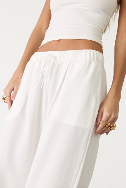 Stradivarius Wide leg linen trousers