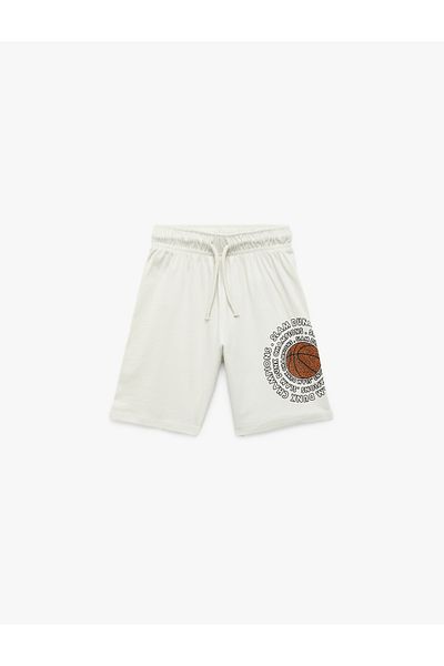 Koton Printed waist-tie cotton shorts