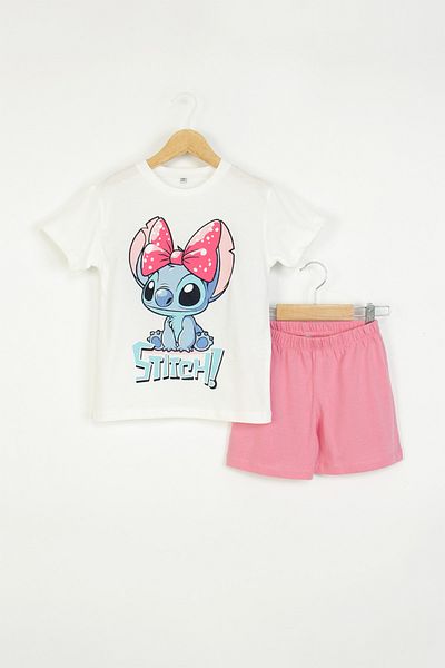 DMB BOYS & GIRLS Stitch Printed Cotton Shorts Girl's Set