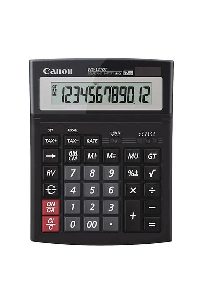 Canon Desk calculator 12 Digits, Canon WS1210T, 198 x 150 x 38 mm, black
