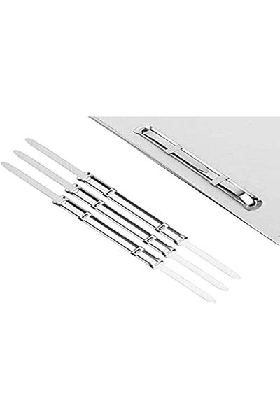 MARKQ [50 Pack] Metal File Fastener, 8 Cm Prong Paper Fasteners With Standard 2-hole Punch Compresso