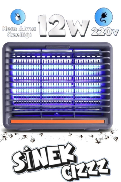 ESENLİWE 12 Wat Sinek Kapanı Uv Sinek Tuzağı Füme Kasa Elektrikli Kara Sinek ...