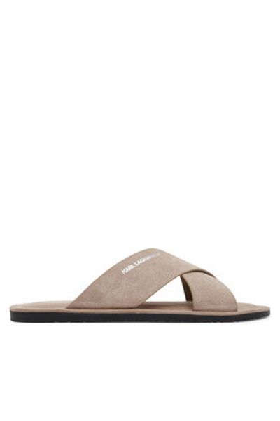 Karl Lagerfeld Men's Flip-flops beige KARL LAGERFELD-KL70214 588 EARTH SUEDE