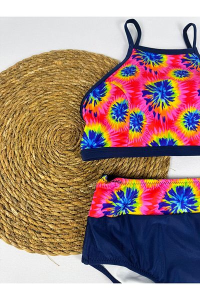FUNELLA Women's Stylish Ethnic Patterned Crop Bikini Set