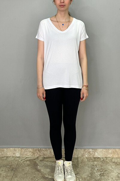 Tam Moda Tricou de damă de culoare albă și guler cu mânecă liliac