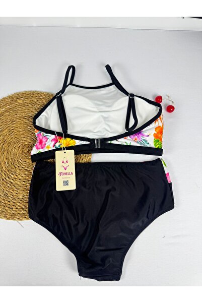 FUNELLA Women's Stylish Ethnic Patterned Crop Bikini Set