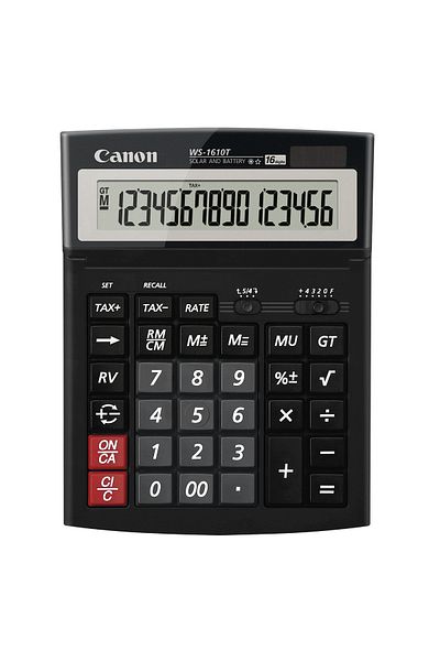 Canon Desktop calculator 16 Digits, Canon WS1610T, 198 x 150 x 38 mm, black