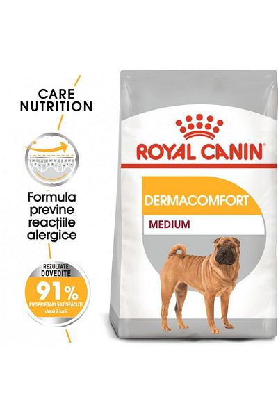 Royal Canin Hrană uscată pentru câini Royal Canin Medium Dermacomfort pentru prevenirea iritațiilor pielii, 12 kg