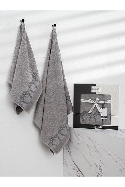 Karna Home Σετ πετσετών Jacquard Cotton Bond Κομψό και ανθεκτικό 50x90