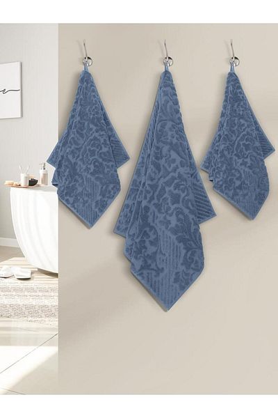 Karna Home Matilda Jacquard Cotton Towel Set Colorful Options 70X140