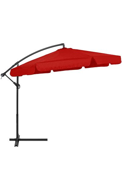 SERSIMO Banana side arm garden umbrella, with cover, 300cm, red