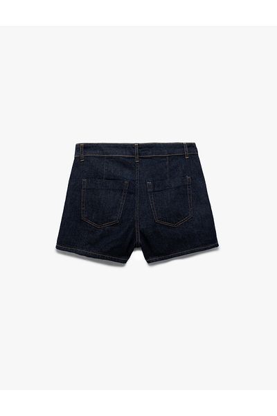 Koton Fusta scurtă din denim cu nasturi, cu talie normală, din bumbac